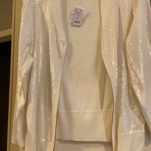 White House Black Market NWT Ecru Zipper Bomber Jacket